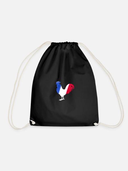 Frankreich Flagge Hahn Fußball Shirt - Turnbeutel - Schwarz