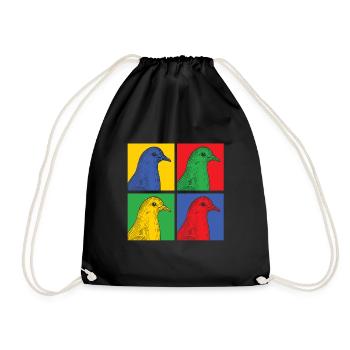 Pigeons Pop Art Oiseau Animal Paix Cadeau Paix - Sac de sport léger - noir - Devant