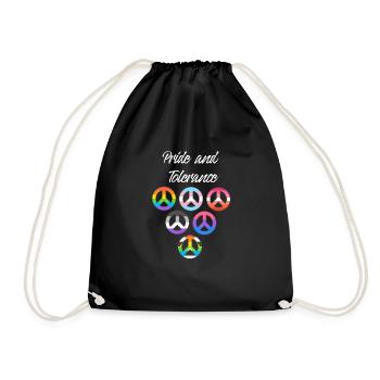 Pride and tolerance lgbt - Drawstring Bag - black - Front