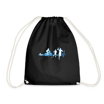 Cadeau triathlète de triathlon de battement de coeur - Sac de sport léger - noir - Devant