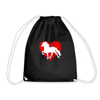 Islandpferd Isländer Islandpony Reiten Tölt Pass - Turnbeutel - Schwarz - Vorne