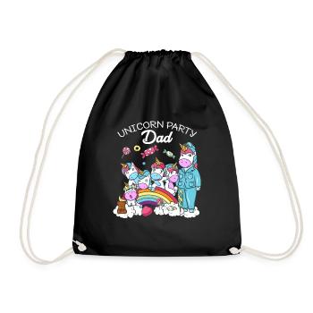 Cadeau d'anniversaire Licorne fête Père papa papa - Sac de sport léger - noir - Devant