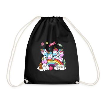 Cadeau d'anniversaire Licorne Fête Fille - Sac de sport léger - noir - Devant