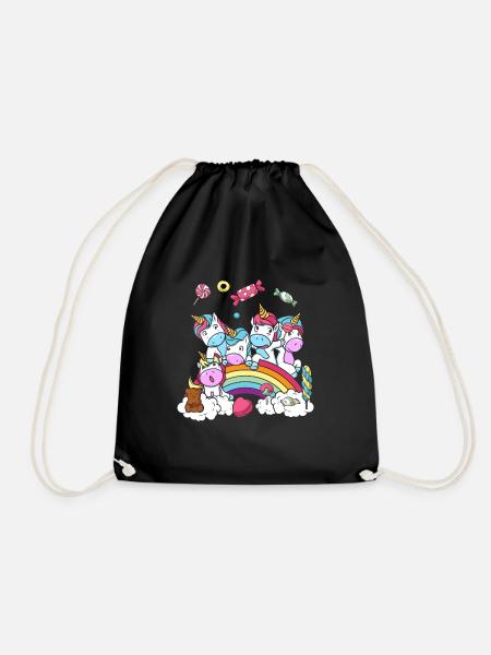 Birthday Gift Unicorn Party Daughter - Drawstring Bag - black
