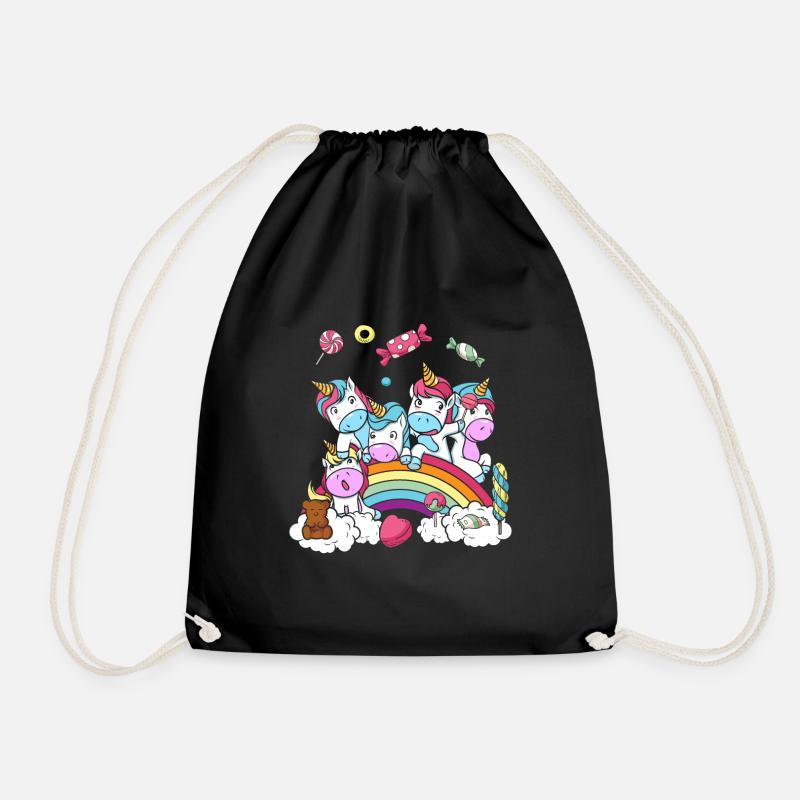 Birthday Gift Unicorn Party Daughter - Drawstring Bag - black
