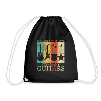 Guitars Vintage Gift - Drawstring Bag - black - Front
