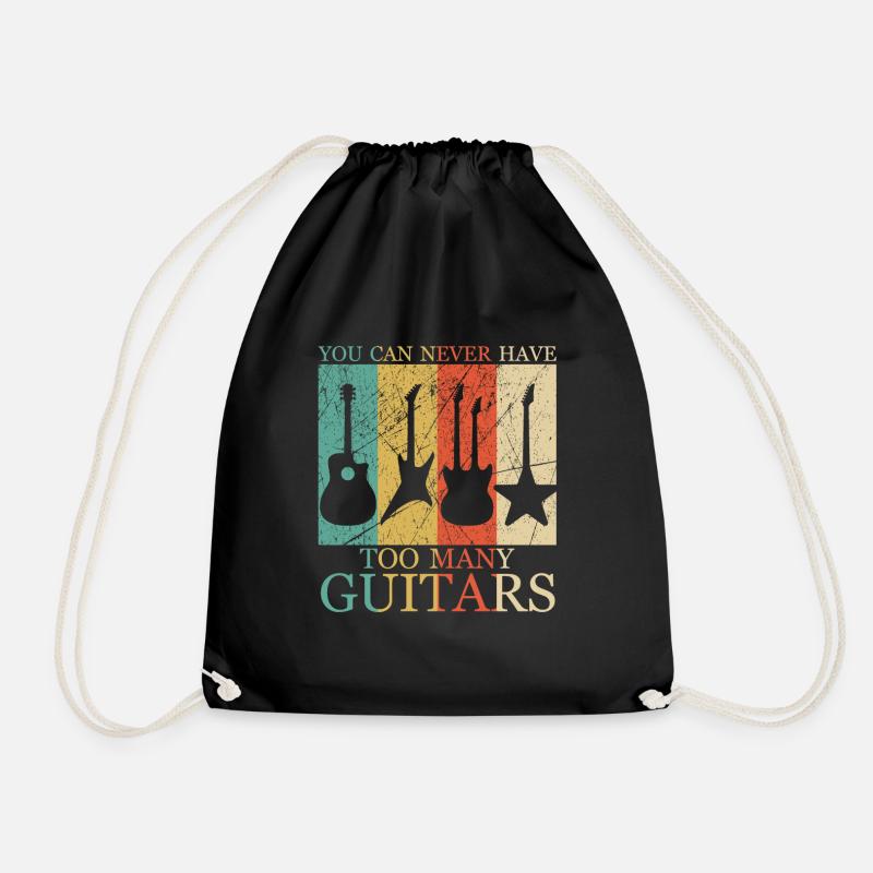 Gitarren Vintage Geschenk - Turnbeutel - Schwarz
