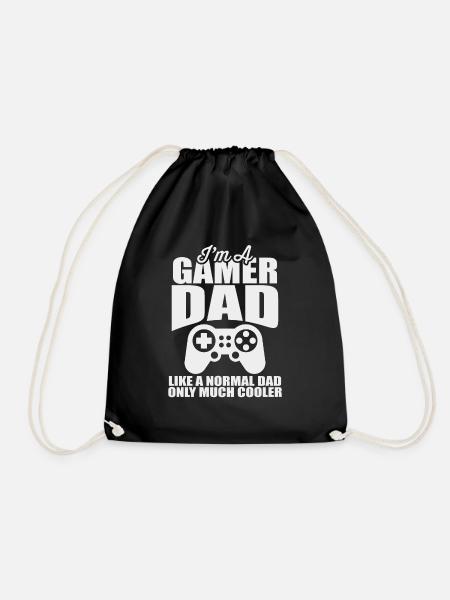 I am a video player dad .. - gift - Drawstring Bag - black