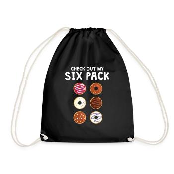 Funny Check out my six pack T-Shirt - Drawstring Bag - black - Front