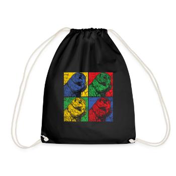 Chien de prairie chien suricate mignon animal cadeau - Sac de sport léger - noir - Devant