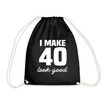 40 ans - Sac de sport léger - noir - Devant