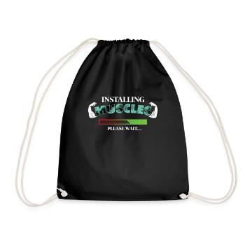 Fitness Gym Workout Pumps Weightlifting Training - Drawstring Bag - black - Front