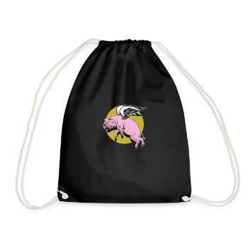 Porc volant - Sac de sport léger - noir - Devant
