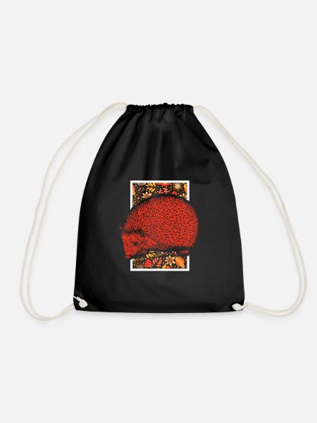 Igel Stachel stachelig Natur Tier Geschenk - Turnbeutel - Schwarz