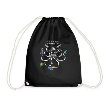 Octopus Geschenk Soldat Wasserpistole Pistole Sohn - Turnbeutel - Schwarz - Vorne