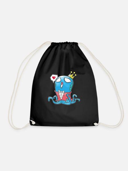Geschenk Junge Sohn Oktopus Krake Tintenfisch Kind - Turnbeutel - Schwarz