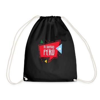 Saying Gift Party Peru Cusco Lima Backpacker - Drawstring Bag - black - Front