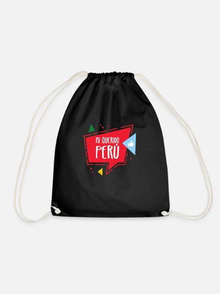 Saying Gift Party Peru Cusco Lima Backpacker - Drawstring Bag - black