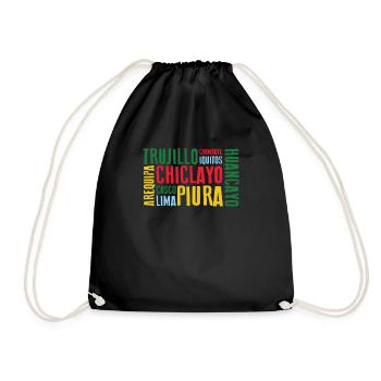 Peru Lima Gift Cusco Party Arequipa Backpacker - Drawstring Bag - black - Front