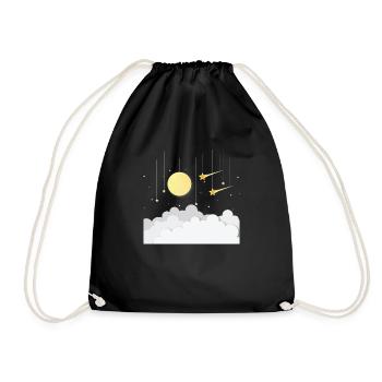 Himmel Geschenk Kind Sternschnuppe Mond Baby Stern - Turnbeutel - Schwarz - Vorne