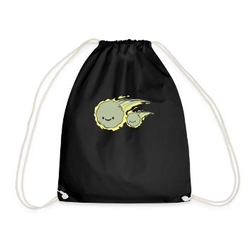 Comet Gift Child Son Space Astronaut Star - Drawstring Bag - black - Front