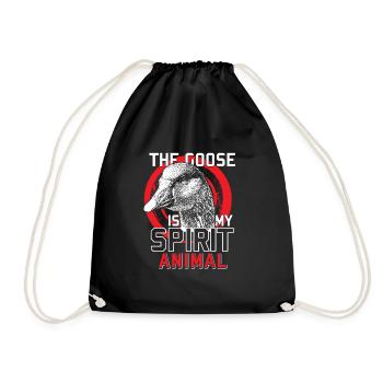 Goose Spiritual Animal Gift Village Farm - Drawstring Bag - black - Front
