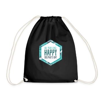 Gift Saying Dolphin Holiday Sea Caribbean Ocean - Drawstring Bag - black - Front