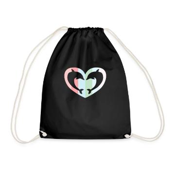 coeur cadeau dauphin amour amour animal océan vacances - Sac de sport léger - noir - Devant