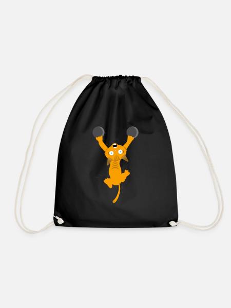 fallende Katze lustig Liebe cooles Geschenk - Turnbeutel - Schwarz