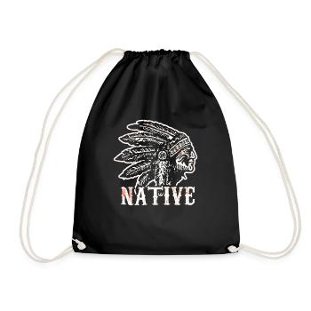 Native American Native History USA - Drawstring Bag - black - Front