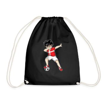Denmark Dabbing Football Player Dab Gift - Drawstring Bag - black - Front