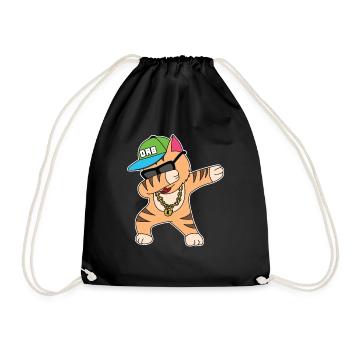 Katze Banane Kätzchen meow kitty cat Katzendame - Turnbeutel - Schwarz - Vorne