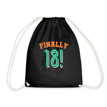 18 years old - Drawstring Bag - black - Front