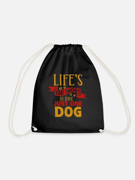 dog - Drawstring Bag - black