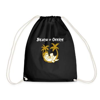Digitaler Nomade Reisender Strand Laptop Palmen - Turnbeutel - Schwarz - Vorne