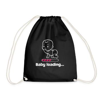 Bébé enceinte bébé ventre grossesse Parents - Sac de sport léger - noir - Devant