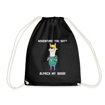 Alpaca Travel Cool Backpack Alpaca My Bags Gift - Drawstring Bag - black - Front