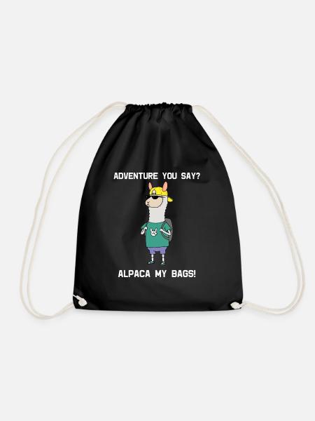 Alpaca Travel Cool Backpack Alpaca My Bags Gift - Drawstring Bag - black