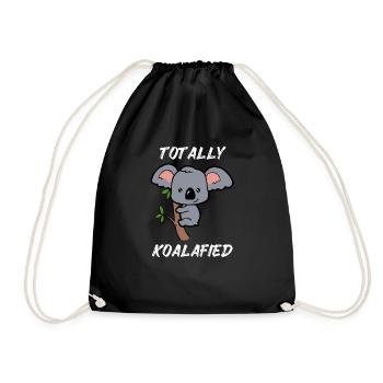 Bébé Koala doux petit bébé Koala Eucalyptus - Sac de sport léger - noir - Devant