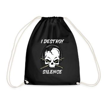 Drummer Baguettes Band Loud Metal Rock cadeau - Sac de sport léger - noir - Devant