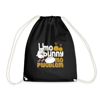 Kein Hase Kein Problem Kaninchen Tier Geschenk - Turnbeutel - Schwarz - Vorne