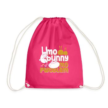 No hare no problem rabbit animal gift - Drawstring Bag - fuchsia - Front