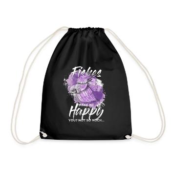 Poisson pêche pêcheur animal mer océan cadeau - Sac de sport léger - noir - Devant