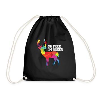LGBTQ gay lesbian rainbow homosexual gay trans - Drawstring Bag - black - Front