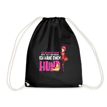 chien femmes hommes chiens argent cadeau - Sac de sport léger - noir - Devant