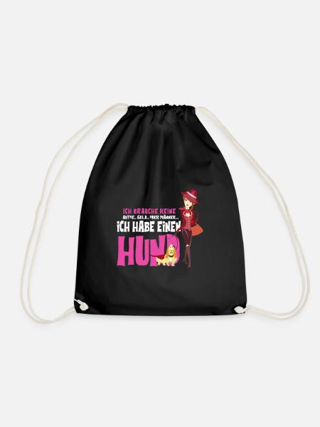 Dog Women Men Dogs Money Gift - Drawstring Bag - black