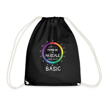 pH Scale Funny Chemist Fun Joke Fun Gift - Drawstring Bag - black - Front
