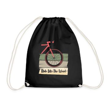 Bicycle saying gift idea - Drawstring Bag - black - Front
