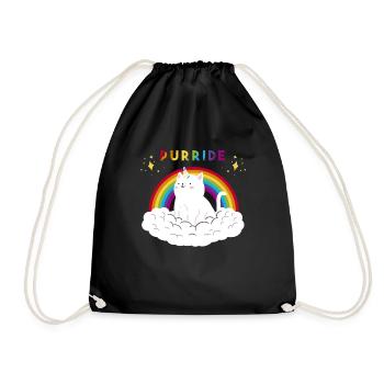 Schwul Lesbisch Regenbogen LGBT Gay Pride Geschenk - Turnbeutel - Schwarz - Vorne
