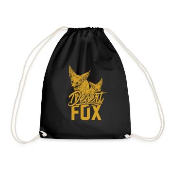 Desert Fox Dog Desert Fox Africa Animal Gift - Drawstring Bag - black - Front